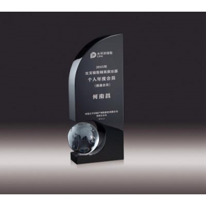 Universe Black Crystal Globe Plaques For Insurance company events gifts