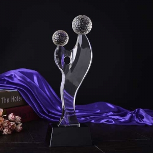 art design unique crystal golf ball awards