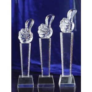 Large Medium Small Thumbs Up Glass Number One Awards