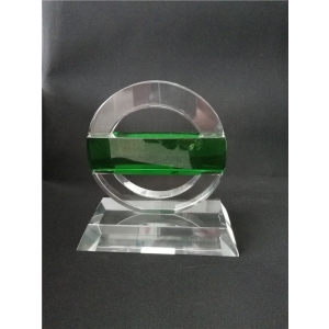 Luxury Design Green Crystal Circle Awards For Nissan motor corporation Souvenir Gifts