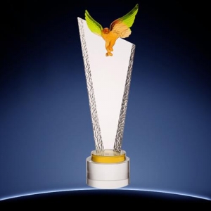 special design acid finish liuli eagle crystal plaque awards