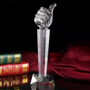 unique pillar crystal fist shaped awards