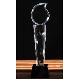 Unique Design Crystal Pillar glass Leaf Awards