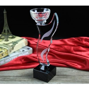 elegant design glass cup crystal torch awards