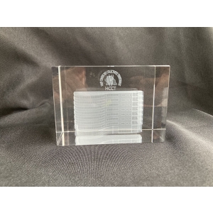 optical k9 crystal blocks with 3D famous building model laser engraved inside