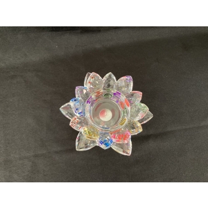 rainbow colors crystal lotus flower candlesticks wedding event centerpieces