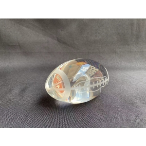 custom etched solid glass American football awards