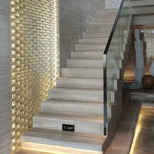 Clear solid glass briks for wall decor design