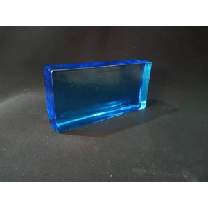 Colorful blue glass bricks for interior decoration