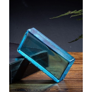 Custom-made blue solid glass bricks