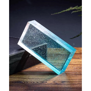 Color gradients solid bubble glass bricks for indoor decoration