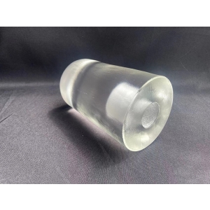 casting glass cylinder lighting elements with natural surface