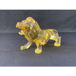 collectible casting glass yellow lion sculpture