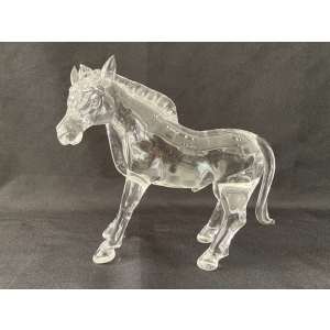 optical casting glass galloping horse statue