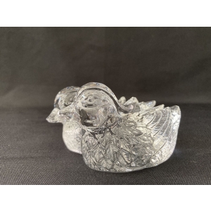 collectible miniature solid crystal mandarin duck figurines
