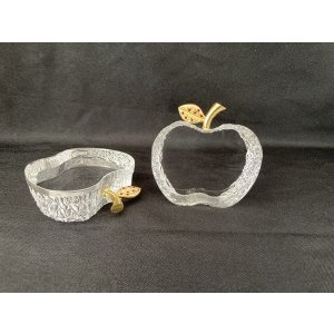 special design flat crystal apple Christmas gifts