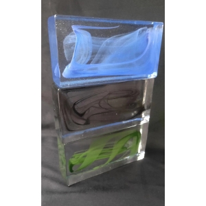 artistic design modern solid glass bricks with different colors inside blue/green/yellow/red/amber/pink/purple/black/sea blue colors are available