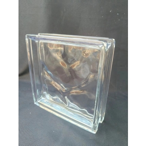 light weight waves pattern solid glass blocks with 4 side grooves