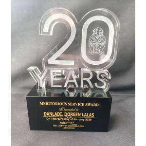 Water Jet Cutting Crystal Meritorious Service Award 10th 15th 20th 25th Anniversary Gifts For Soldiers Appreciation