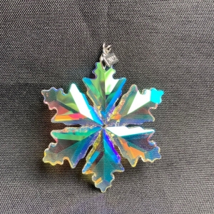 Gem Cutting Shining Iridescent Glass Snowflake Ornaments